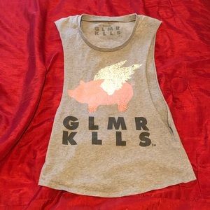 Glamour Kills flying pig muscle tee